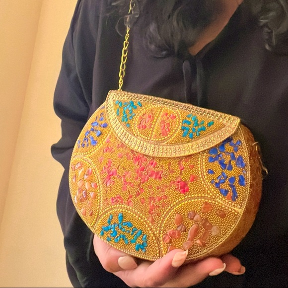 Hand bag ethnic desi traditional style hand made item - Picture 3 of 4